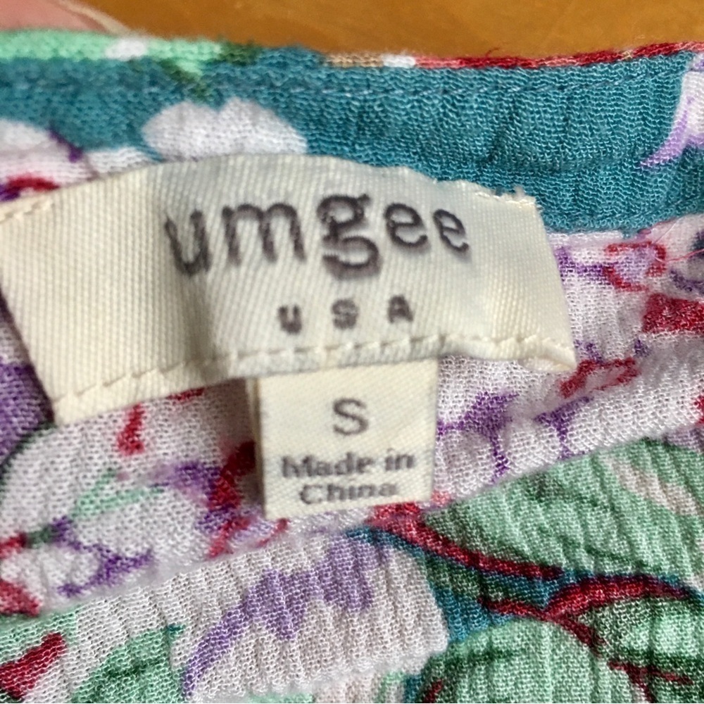 Umgee Teal Pink Floral Dress Tunic Size S - Picture 9 of 17